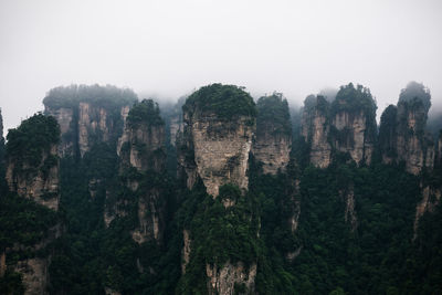 Rock formations at zhangjiajie national forest park