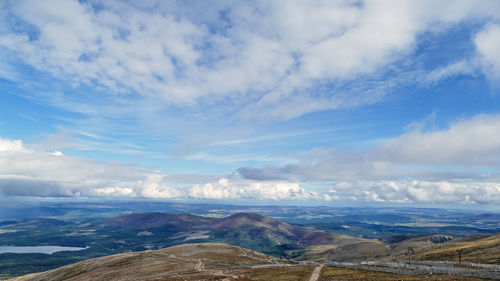 Aerial view of dramatic landscape against sky