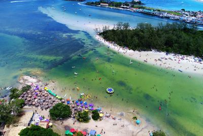 High angle view of beach