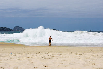 View of people on beach