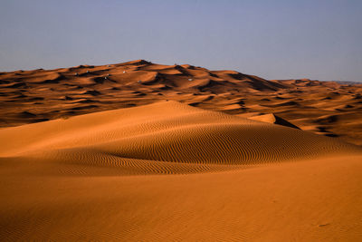 The jeep safari in the desert of dubai