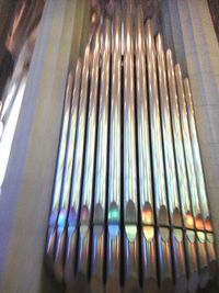 Low angle view of curtains in the dark