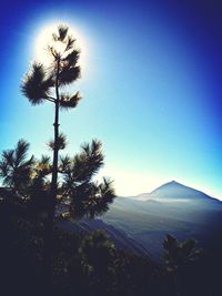 Scenic view of mountains against clear sky