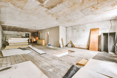 Interior of abandoned building