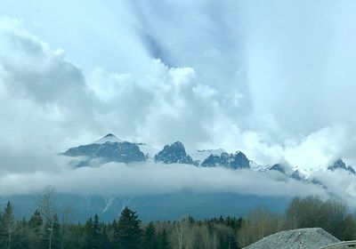 Scenic view of mountains against sky