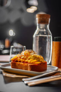 Close-up of food on table