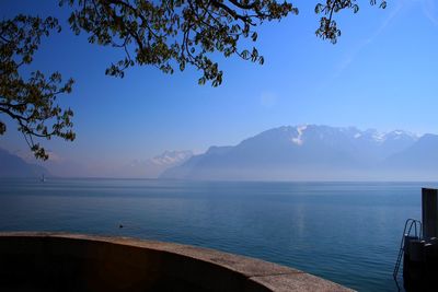 View of sea against cloudy sky