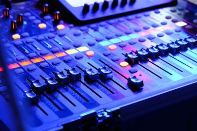 Close-up of sound mixer