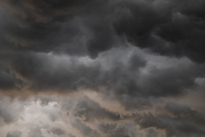 Low angle view of storm clouds in sky