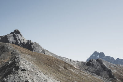 Scenic view of mountains against clear sky