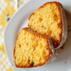 Close-up of cake served in plate