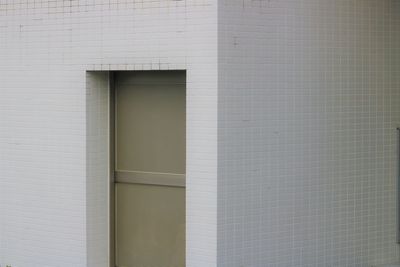 View of closed door on corner of building