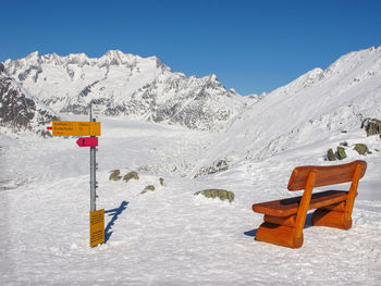 Scenic view of snow covered mountain against sky