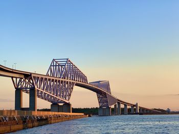 Low angle view of suspension bridge