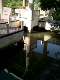 View of built structure in water