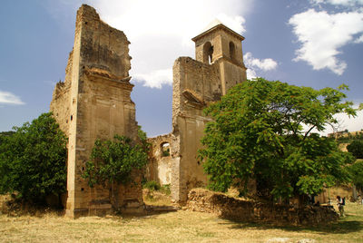 Low angle view of castle against clear sky