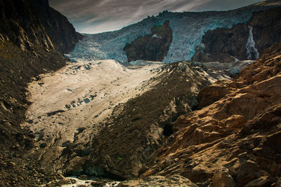 Scenic view of rocky mountains against sky