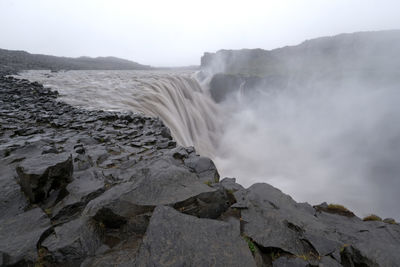 Long exposure of dettifoss waterfall, iceland