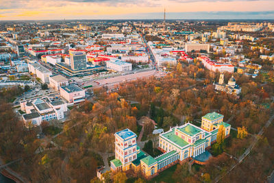 High angle view of cityscape