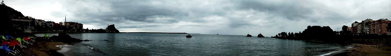 River against cloudy sky