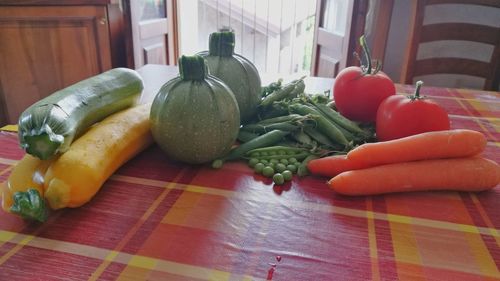 Fruits and vegetables on table