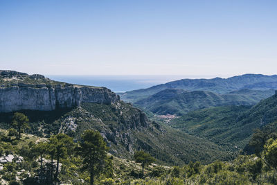 View from the top of a mountain in catalonia. photograph with space for text