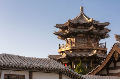 Low angle view of temple against sky