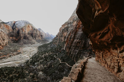 Tranquil view of rock formations at zion national park