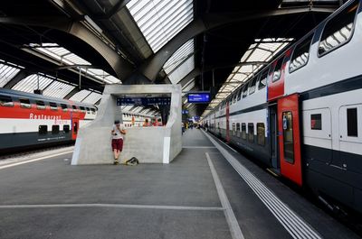 Train at railroad station platform