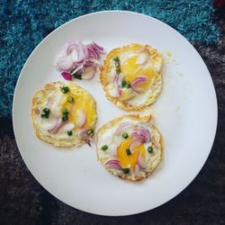 High angle view of food in plate