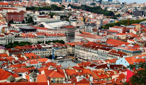 High angle view of cityscape