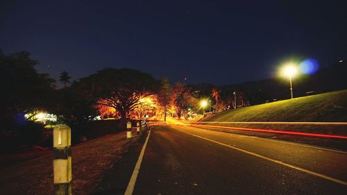 Light trails at night