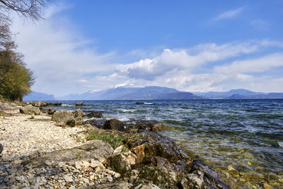 Scenic view of beach against sky