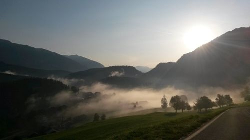 Scenic view of mountains against sky