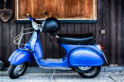 Vintage motorcycle against blue sky