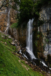 Scenic view of waterfall in forest