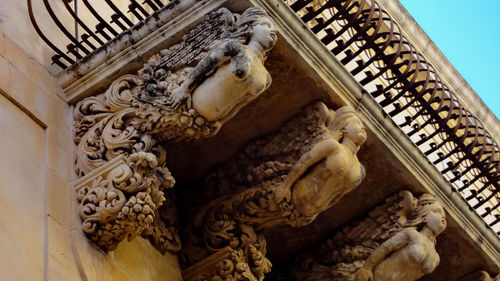 Low angle view of a buddha statue