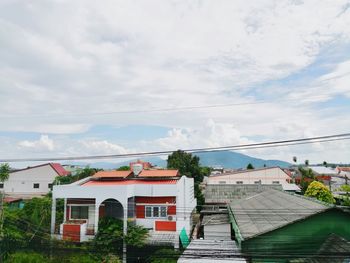 Houses and buildings against sky