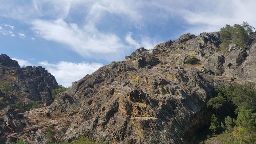 Panoramic view of rocky mountains against sky