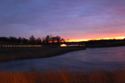Scenic view of landscape at sunset