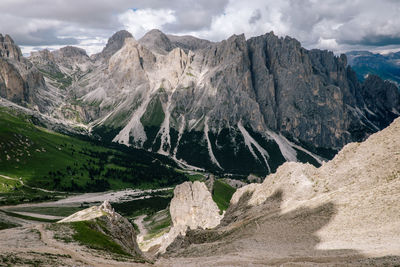 Scenic view of rocky mountains against sky