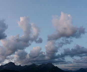 Low angle view of mountains against sky