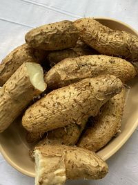 Close-up of bread in plate