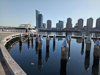 Reflection of buildings in city