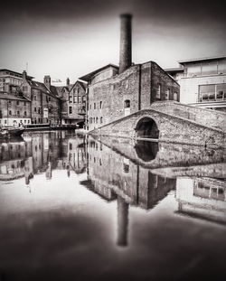 Reflection of buildings in water