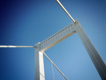 Low angle view of built structure against blue sky