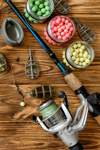High angle view of food on table