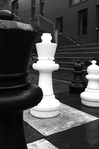 Close-up of chess pieces