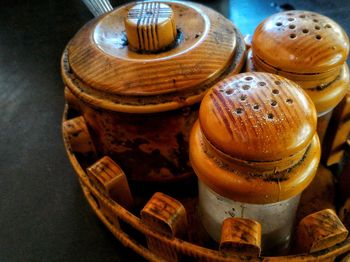 Close-up of pot on table