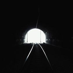 Railroad tracks in tunnel